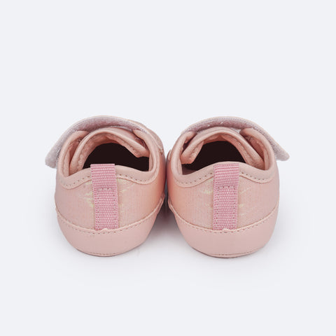 Tênis de Bebê Pampili Nina Velcro Rosa Novo