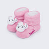 Meia Sapatinho de Bebê Ursinha Rosa