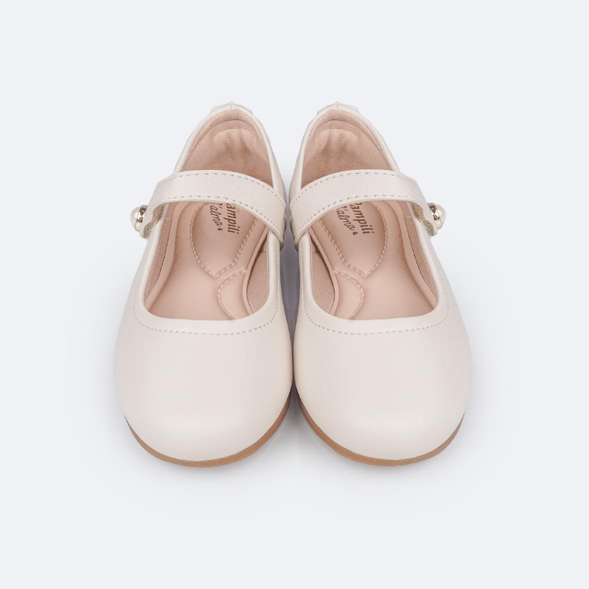 Sapato Infantil Pampili Angel Tira Superior Pérola Nude