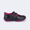 Tênis Infantil Feminino New Honey Escolar Preto Pink
