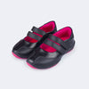 Tênis Infantil Feminino New Honey Escolar Preto Pink
