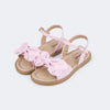 Sandália Infantil Feminina Pampili Maitê Mini com Laço e Flores Rosa