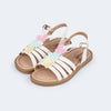 Sandália Infantil Pampili Mini Maitê Borboletas Branca