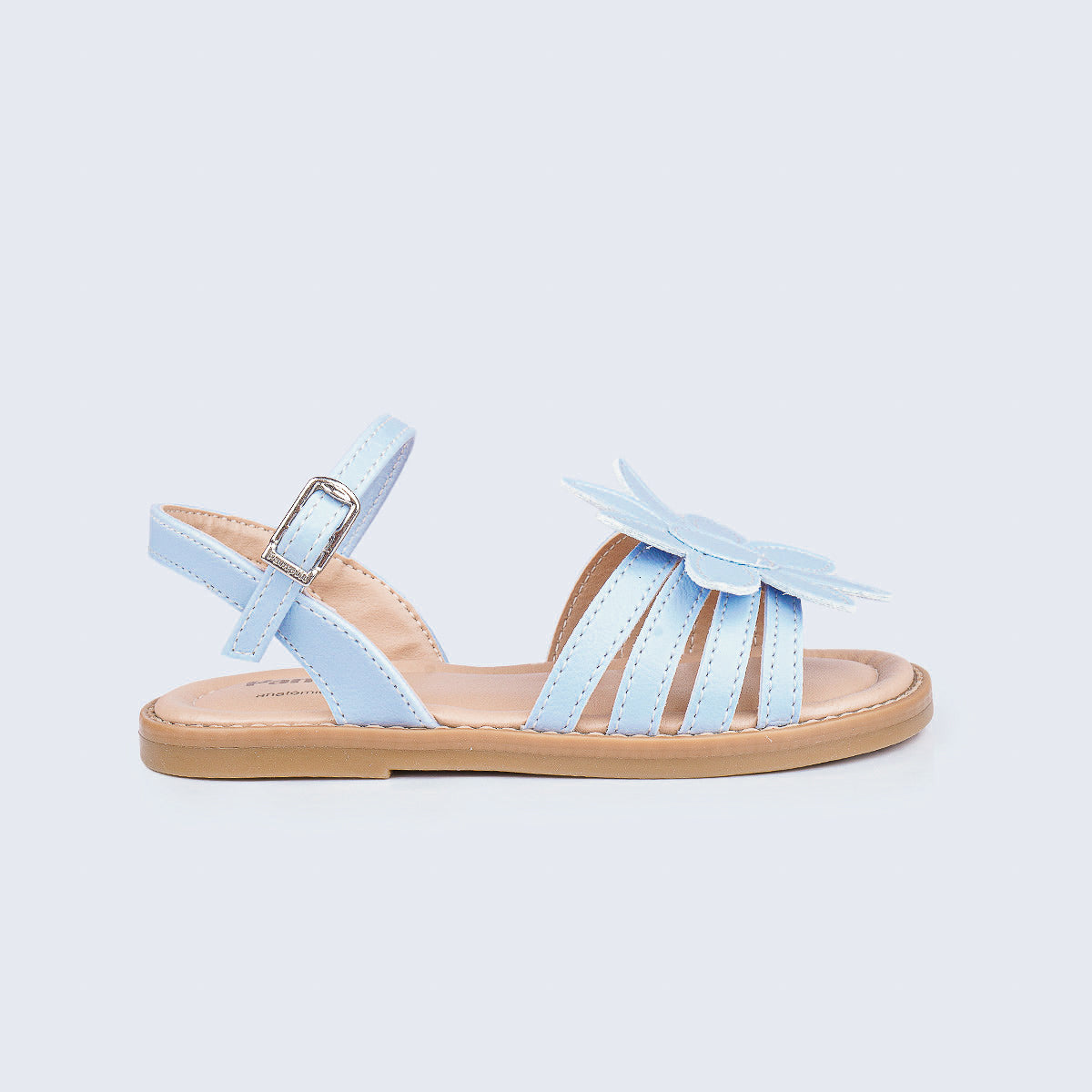 Sandália Infantil Feminina Pampili Maitê Mini com Flor Azul