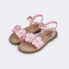 Sandália Infantil Feminina Pampili Maitê com Flores Rosa