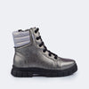 Bota Coturno Infantil Feminina Lucky Comfy Grafite