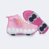 Tenis de Rodinhas Cano Médio Pampili Fly com Led Rosa