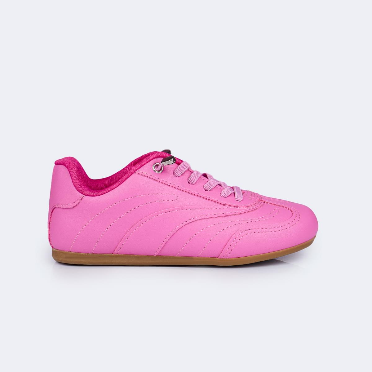 Tênis Flat Infantil Pampili Cadarço Elástico Rosa Sorvete
