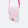 Bolsa Tiracolo Infantil Pampili Glitter e Strass Branca e Pink