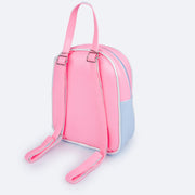 Bolsa Mochilinha Infantil Pampili Glitter Degradê Rosa e Colorido - bolsa que vira mochila