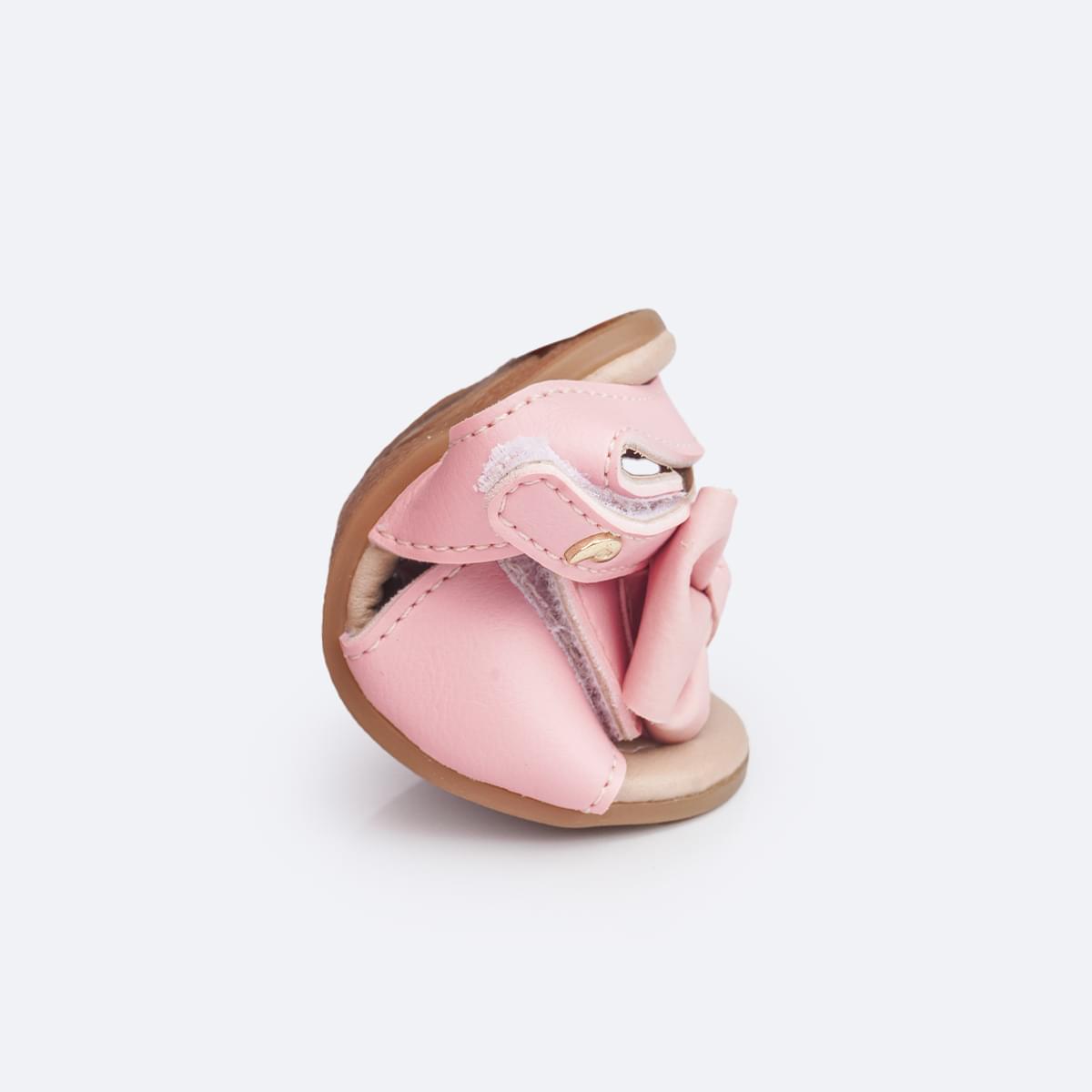 Sandália de Bebê Pampili Nana Laço Duplo Rosa Glacê - sandália flexível