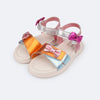 Sandália Infantil Pampili Lili Lacinhos Colorida Metalizada