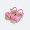 Sandália de Bebê Pampili Nana Laçarote Rosa Sorvete