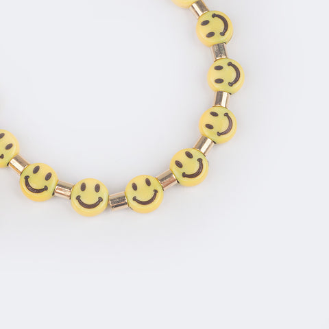 Pulseira Infantil Pampili Smiles Amarela - pulseira infantil com emojis