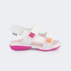 Sandália Infantil Feminina Mavie Velcro Branco