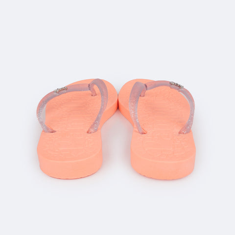 Chinelo Infantil Pampili Love Laranja Neon - Vem com necessaire!