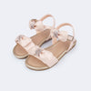Sandália Infantil Feminina Mili Laço Removível Cream