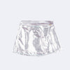 Short Saia Infantil Feminino Prata Metálico