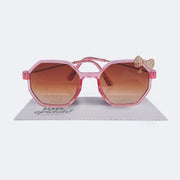 Óculos de Sol Infantil KidSplash! Proteção UV Laço Pink - frente do óculos