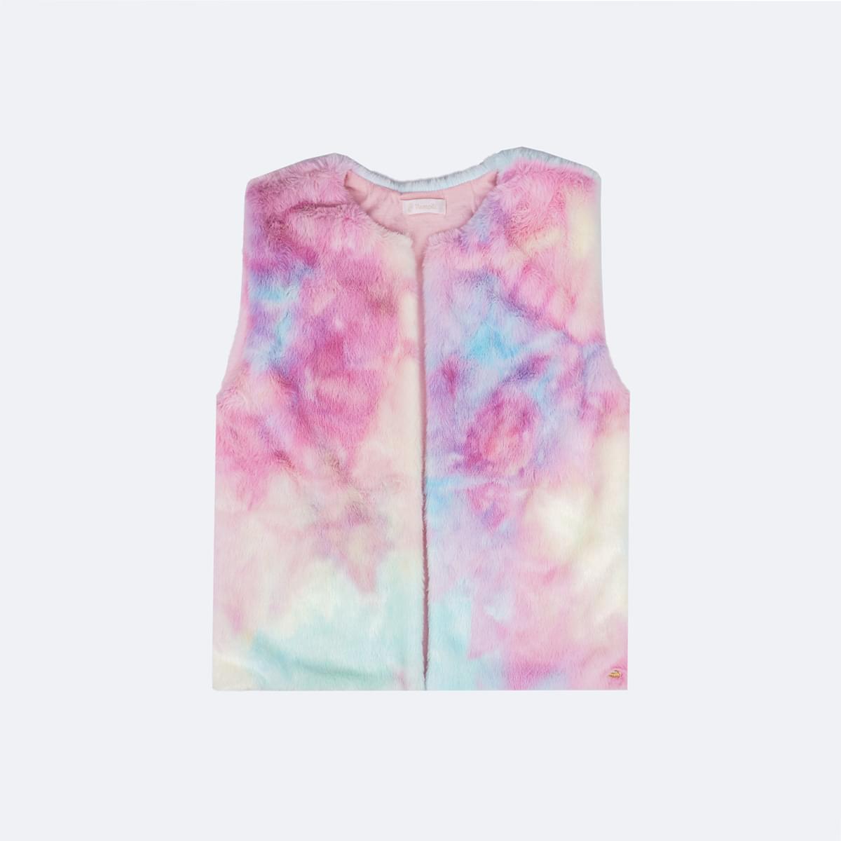 Colete Feminino Pampili Pelúcia Tie Dye