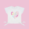 Camiseta Infantil Pampili Cetim Choose Happy Off White