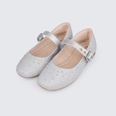 Sapatilha Infantil Pampili Ballet Glitter e Fivela Prata