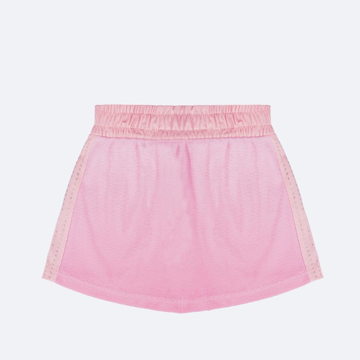 Short Saia Infantil Pampili Tule e Strass Rosa - costas do short
