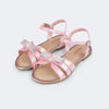 Sándalia Infantil Feminina Cherrie Laço Strass Rosa