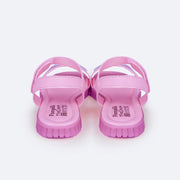 Sandália Papete Infantil Pampili Candy Holográfica Rosa - Vem com Porta Celular - traseira da sandália 