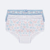 Kit Calcinha Infantil Pampili Sortidas Laços e Flores Branco e Azul