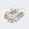 Sandália Infantil Pampili Iris 2 em 1 Tiras Duplas e Manta de Strass Nude