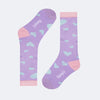 Meia Infantil Feminina 3/4 Pampili Corações Lilás