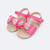 Sandália de Bebê Pampili Nana Laço com Nó e Strass Pink Maravilha