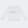 Camiseta Manga Longa Infantil Pampili Happy Off White