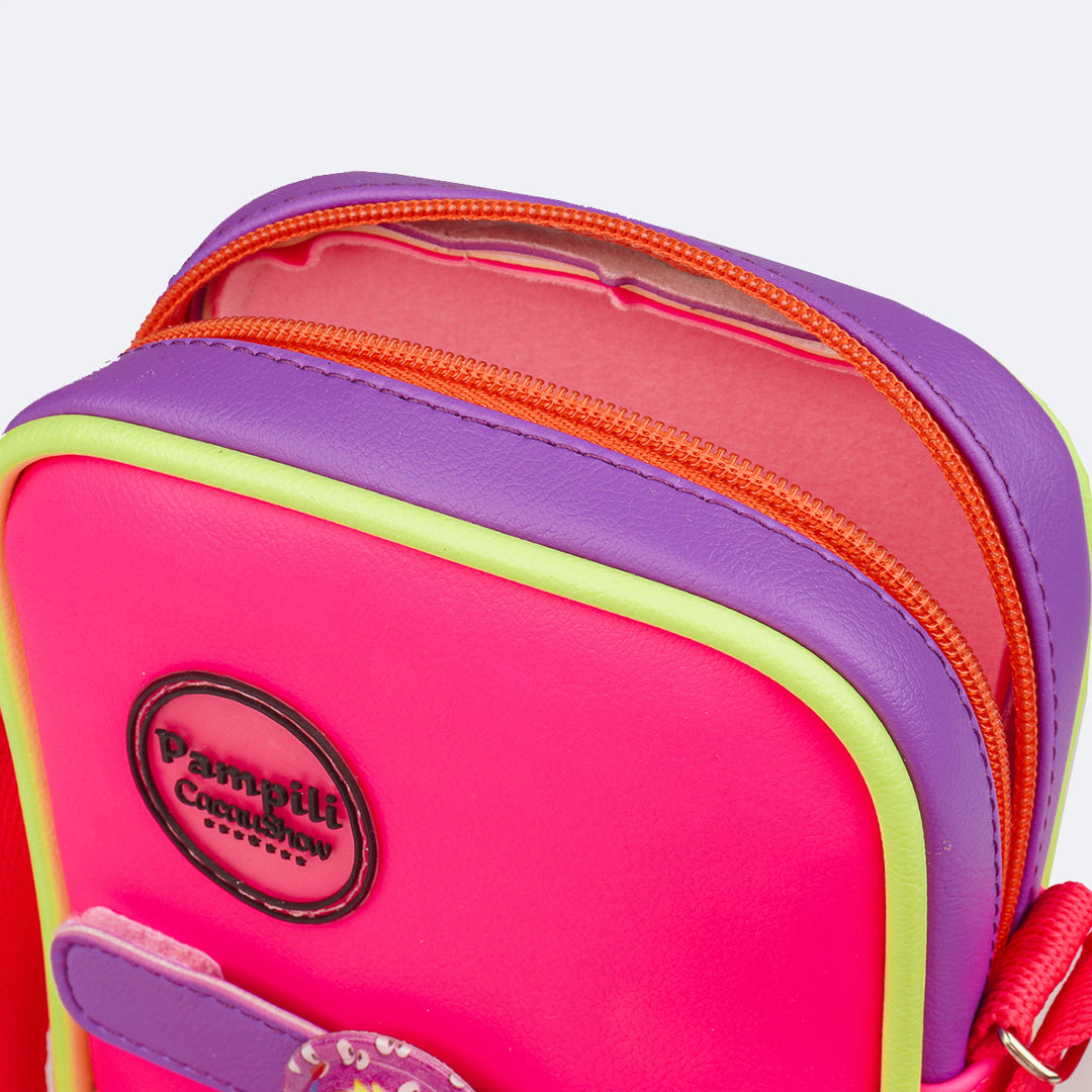 Bolsa de Led Pampili Chocomonstros Cacau Show Pink Colorida