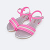 Sandália Infantil Pampili Iris Tiras e Strass Fúcsia