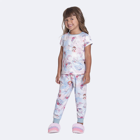 Pijama Infantil Alakazoo Sonho Azul e Rosa - pijama na menina