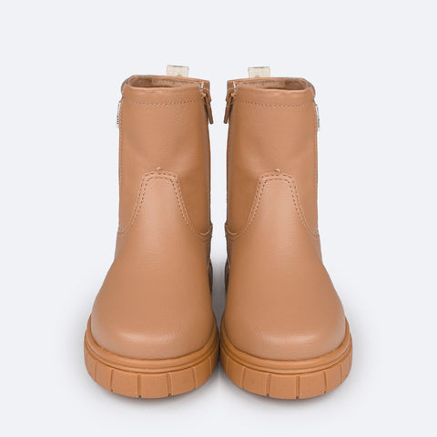 Bota Coturno Feminina Pampili Lucky Caramelo - frente coturno feminino