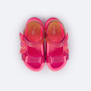 Sandália Papete Infantil Pampili Sun Glee Borboleta Pink e Colorida - superior da papete confortável