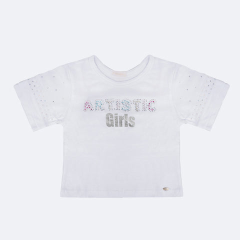 Camiseta Infantil Pampili Artistic Girls Branca