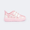 Tênis Infantil Feminino XP24 Coração Velcro Rosa