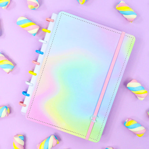 Caderno Inteligente Candy Splash Grande Colorido - frente do caderno