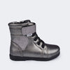 Bota Coturno Infantil Feminina Rubi Glitter Grafite
