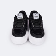 Tênis Feminino Tweenie Space Nylon Preto - frente do tenis com cadarço