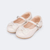 Sapato Infantil Feminino Mini Angel Duplo Laço Branco Verniz