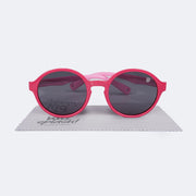 Óculos de Sol Infantil KidSplash! Proteção UV Redondo Pink e Rosa - frente do óculos pink e rosa