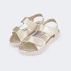Sandália Papete Infantil Feminina Candy Fecho Perfuros Dourada