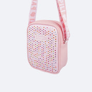 Bolsa Infantil Pampili Strass Coloridos Rosa - bolsa rosa com strass