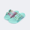 Chinelo Infantil Fun Glee Duas Fivelas Animal Print Verde