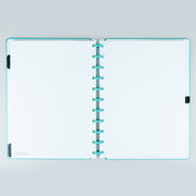 Caderno Inteligente All Aquamarine Grande Azul - abertura do caderno